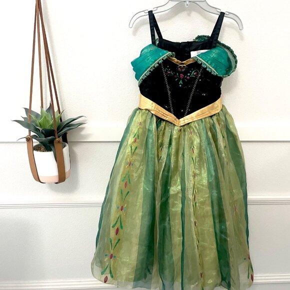 Disney Store Frozen Anna Deluxe Coronation Dress Girls Costume Size 7/8 - Picture 1 of 4